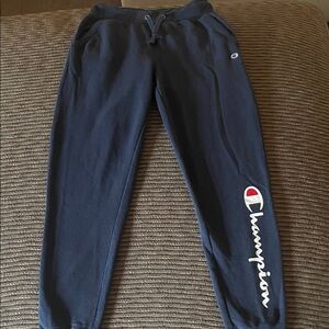 Champion Women’s Navy Sweatpants with Logo